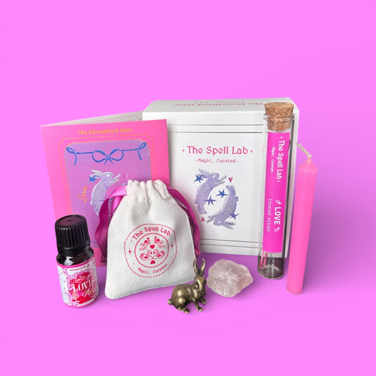 Love ritual kit with crystal incense, candle, intention oil and charm by The Spell Lab