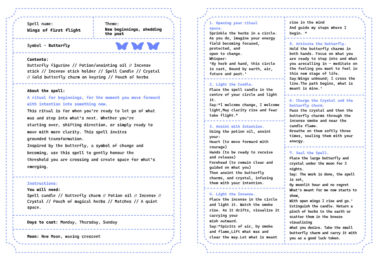 Wings of First Flight - New Beginnings Spell Kit